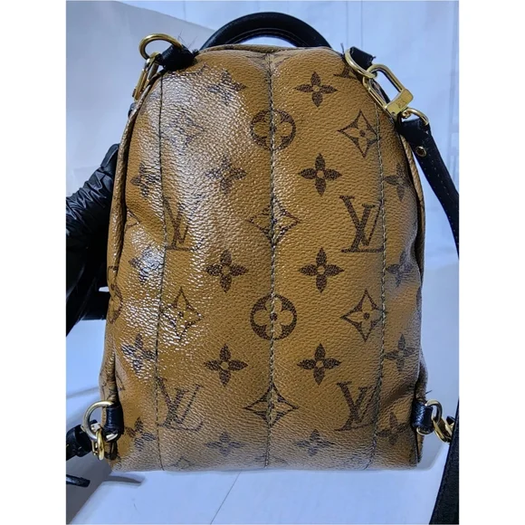 Louis Vuitton Monogram Reverse Canvas Mini Palm Spring Backpack Brown - Picture 10 of 16